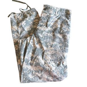 Authentic Cargo Fitted Waist High Rise Baggy Wide Leg Camo Military Pants Size S